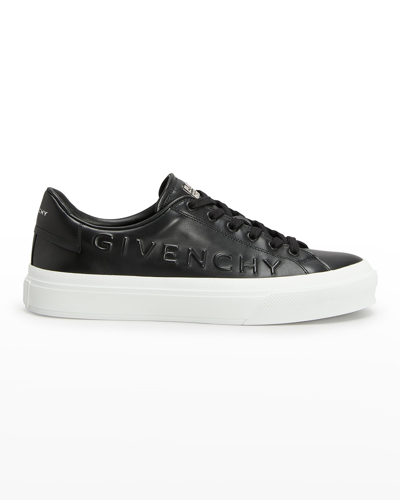 Shop Givenchy Men's City Sport Leather Low-top Sneakers In Black