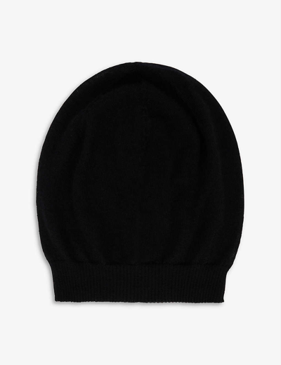 Shop Rick Owens Ribbed Cashmere Beanie In Black