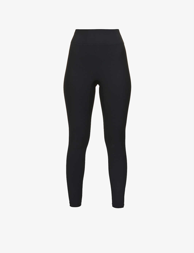 Shop All Access Center Stage High-rise Stretch-jersey Leggings In Black Rib