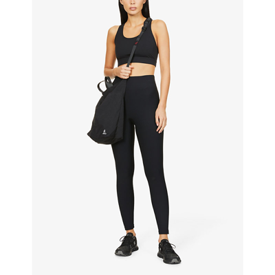 Shop All Access Center Stage High-rise Stretch-jersey Leggings In Black Rib
