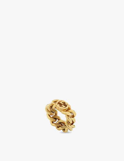 Shop Gucci Women's Gold Interlocking G Brass Ring