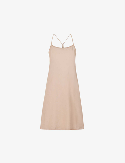 Shop Skin Candice Scoop-neck Organic-cotton Chemise In Portobello