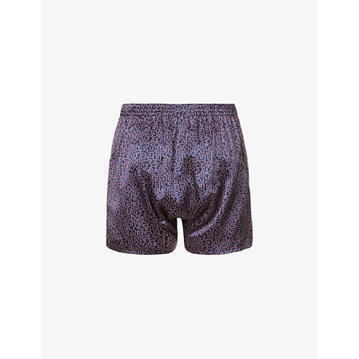 Shop Derek Rose Brindisi Silk Boxer Shorts In Blue
