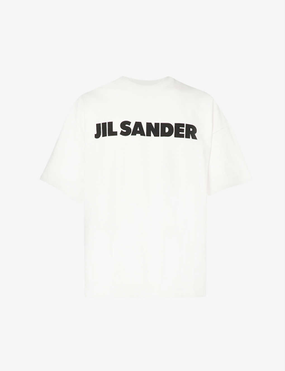 Shop Jil Sander Logo-print Relaxed-fit Cotton-jersey T-shirt In 102 - Natural