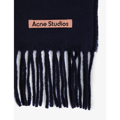 Shop Acne Studios Women's Navy Blue Canada New Wool Scarf