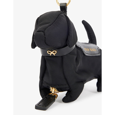 Shop Anya Hindmarch Regenerated-nylon Dog Poo Bag Charm In Black