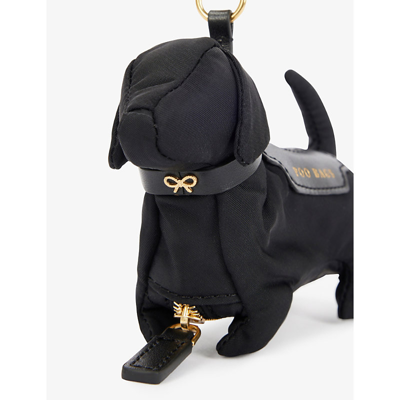 Shop Anya Hindmarch Womens Black Regenerated-nylon Dog Poo Bag Charm