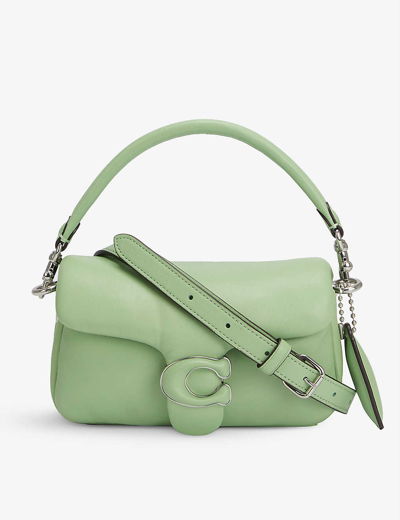 Shop Coach Tabby Pillow Mini Leather Cross-body Bag In Green