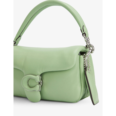 Shop Coach Tabby Pillow Mini Leather Cross-body Bag In Green