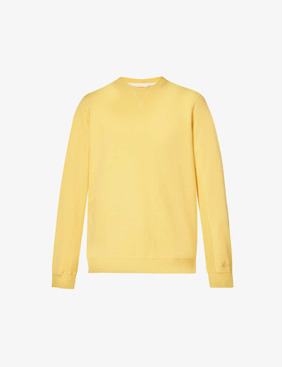 Shop Albam New Classic Regular-fit Cotton Sweatshirt In Yellow