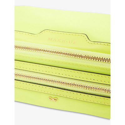 Shop Anya Hindmarch Make-up Nylon Pouch In Yellow