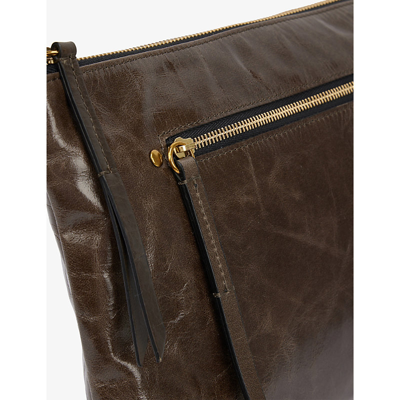 Isabel Marant New Nessah Leather Crossbody Bag In Khaki