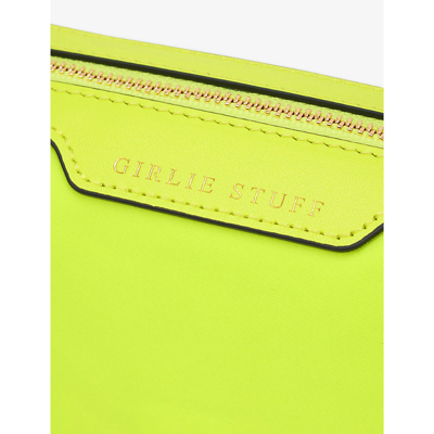 Shop Anya Hindmarch Girlie Stuff Recycled-nylon Zip Pouch In Yellow