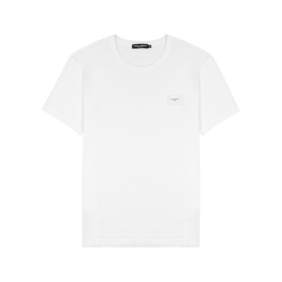 Shop Dolce & Gabbana White Logo Cotton T-shirt