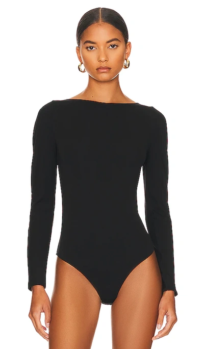 Shop Wolford The Back Cutout Bodysuit In Black