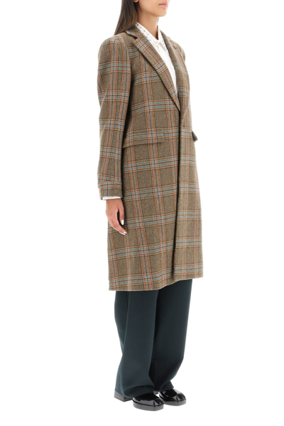 Shop Vivienne Westwood Alien Teddy Long Coat In Brown