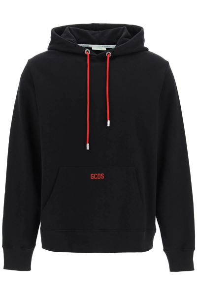 Gcds Sweatshirt With Rubber Logo In Black