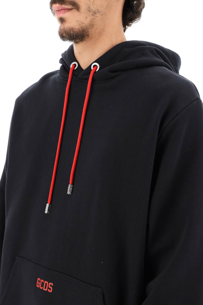 Gcds Sweatshirt With Rubber Logo In Black