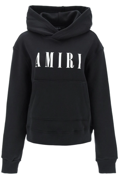 Amiri Logo-print Cotton Hoodie In Black