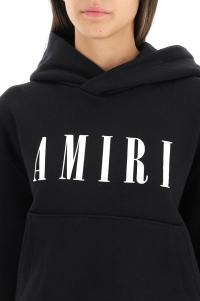 Amiri Logo-print Cotton Hoodie In Black