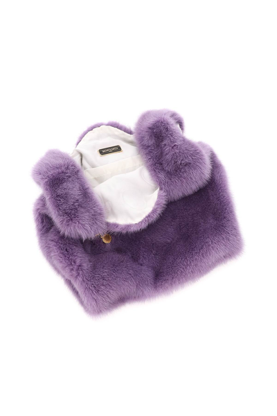 Shop Simonetta Ravizza Furrissima Bag In Purple