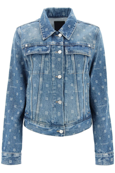 Shop Givenchy 4g Denim Jacket In Blue