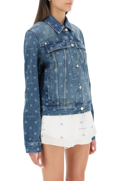 Shop Givenchy 4g Denim Jacket In Blue