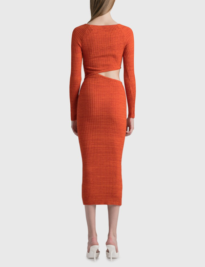 Shop Wynn Hamlyn Origami Dress In Orange