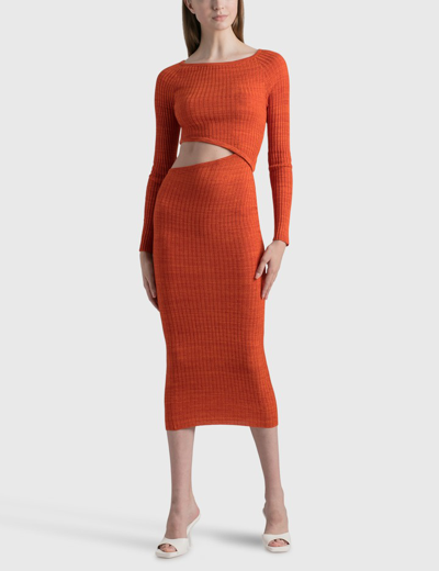 Shop Wynn Hamlyn Origami Dress In Orange