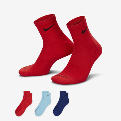 Shop Nike Men's Everyday Plus Cushioned Training Ankle Socks (3 Pairs) In Multicolor