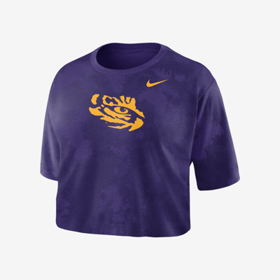 Shop Nike Women's College (lsu) Cropped T-shirt In Purple