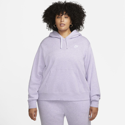 Shop Nike Women's  Sportswear Club Fleece Pullover Hoodie (plus Size) In Purple