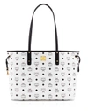 Mcm Shopper Project Visetos Reversible Tote Bag, White In White