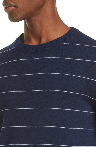 Shop Apc Pull Ambrose Stripe Cashmere Sweater In Blue