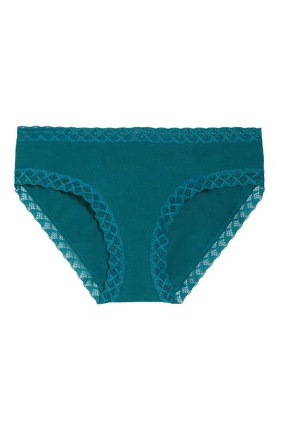 Shop Natori Bliss Cotton Girl Briefs In Stormy Teal