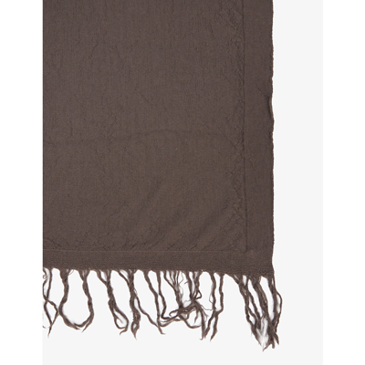 Shop Rick Owens Fringed-edge Cashmere Scarf In Dust