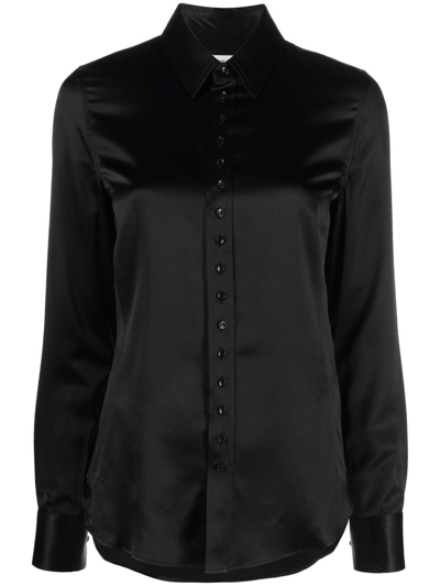 Shop Saint Laurent Fitted Shirt In Nero