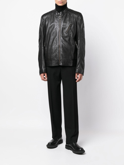 Shop Belstaff `v Racer` Leather Jacket In Black  