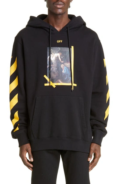 Shop Off-white Caravaggio Painting Graphic Hoodie In Black White