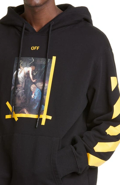 Shop Off-white Caravaggio Painting Graphic Hoodie In Black White