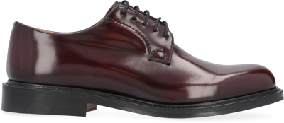 Shop Church's Shannon Leather Lace-up Shoes In Burgundy