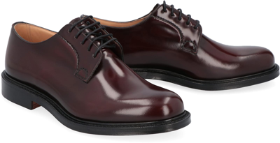 Shop Church's Shannon Leather Lace-up Shoes In Burgundy