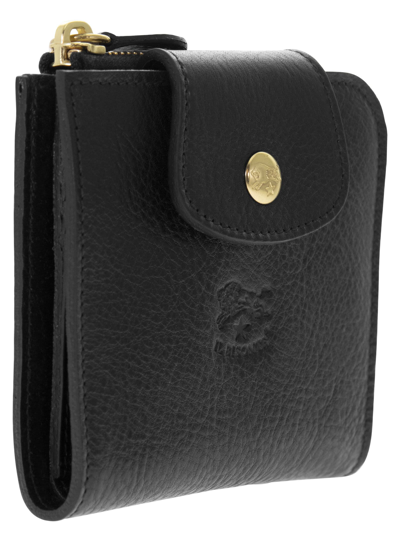 Shop Il Bisonte Medium Acero - Medium Leather Wallet In Black