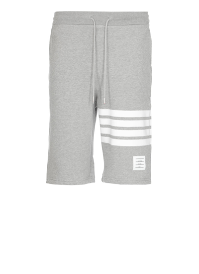 Shop Thom Browne Cotton Bermuda Shorts In Grey
