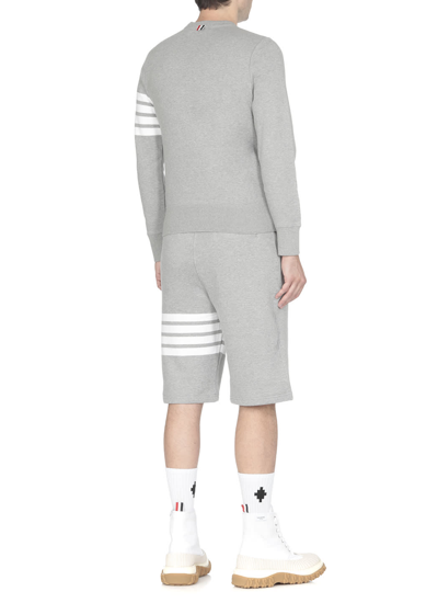 Shop Thom Browne Cotton Bermuda Shorts In Grey