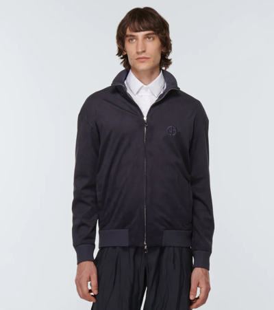Giorgio Armani Blouson Jacket In Blu Notte | ModeSens