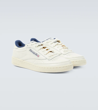 Shop Reebok Club C 85 Vintage Leather Sneakers In Chalk/alabas/vecnav