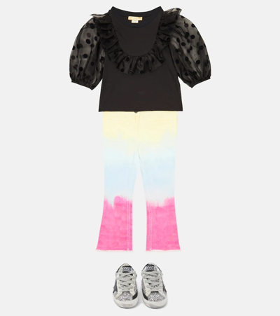Stella Mccartney Polka-dot Cropped Blouse In Black