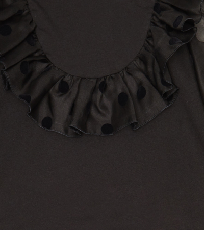 Shop Stella Mccartney Polka-dot Cotton Top In Black