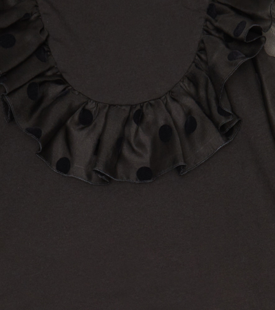 Stella Mccartney Polka-dot Cropped Blouse In Black